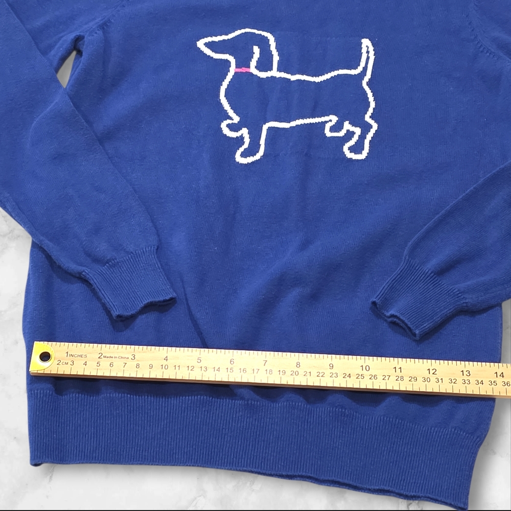 Caribbean Joe Royal Blue Sweater with Dog Design Size Small (S) B47 - Picture 8 of 8